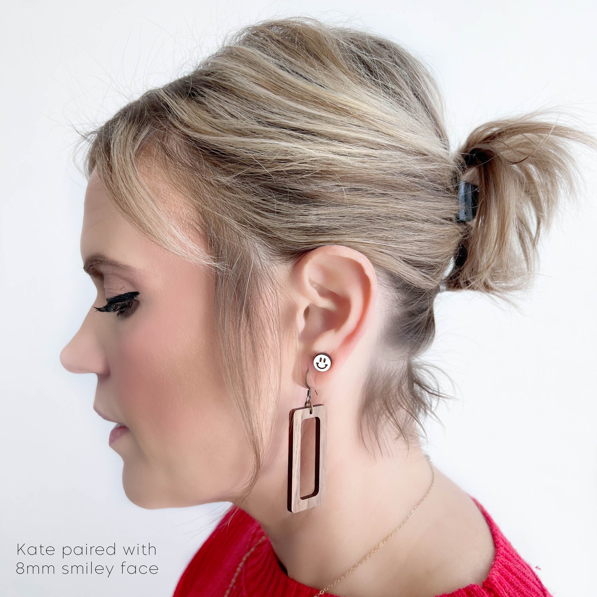 Kate Wood Drop Earrings - Natural Wood Drop Earrings