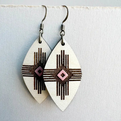 Loretta Wood Drop Earrings - 1.5 Inch / Prairie Rose Pink - Painted Wood Drop Earrings