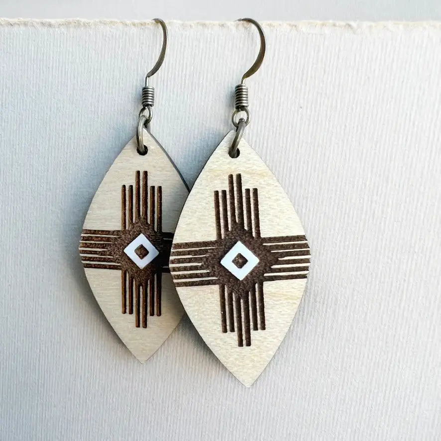 Loretta Wood Drop Earrings - 1.5 Inch / White - Painted Wood Drop Earrings