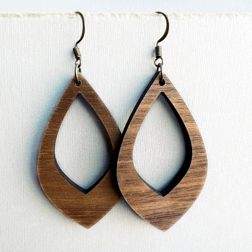 Mandy Wood Drop Earrings - 1.5 Inch - Natural Wood Drop Earrings