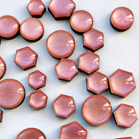 Pretty in Pink Wood Stud Earrings - Resin Wood Stud Earrings