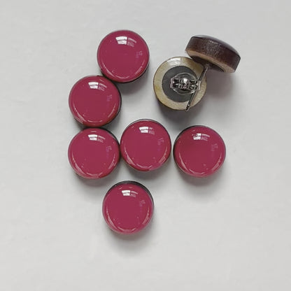 Magenta Wood Stud Earrings