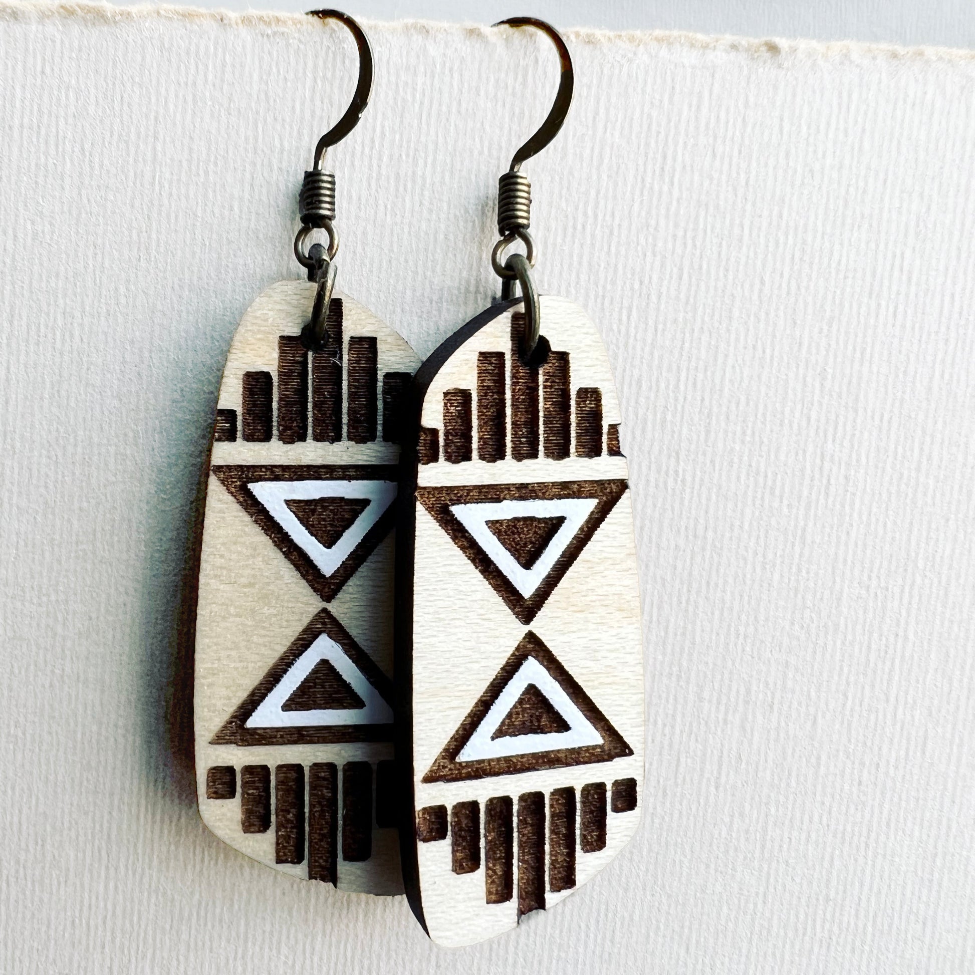 Reba Wood Drop Earrings - 1.5 Inch / White - Painted Wood Drop Earrings