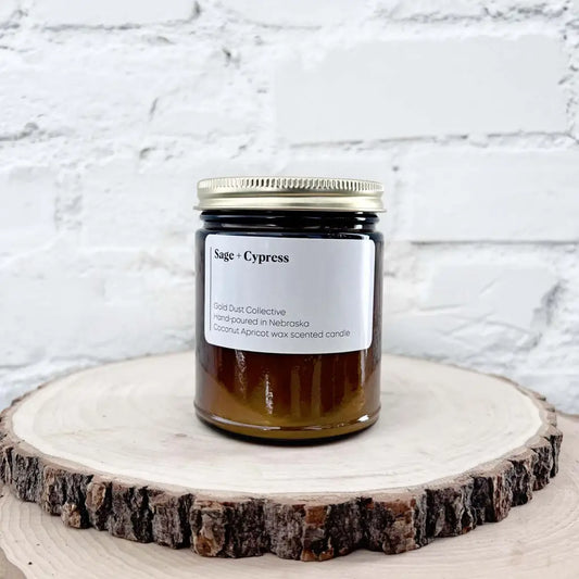 Sage and Cypress Scented Candle Minimalist Label