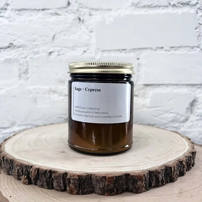 Sage + Cypress Scented Candle - Minimalist - Candle