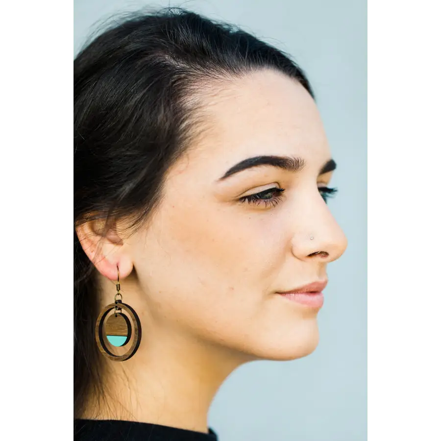 Sandra Wood Drop Earrings - Painted Wood Drop Earrings
