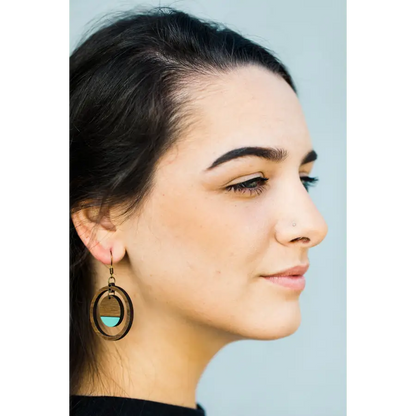 Sandra Wood Drop Earrings - Painted Wood Drop Earrings