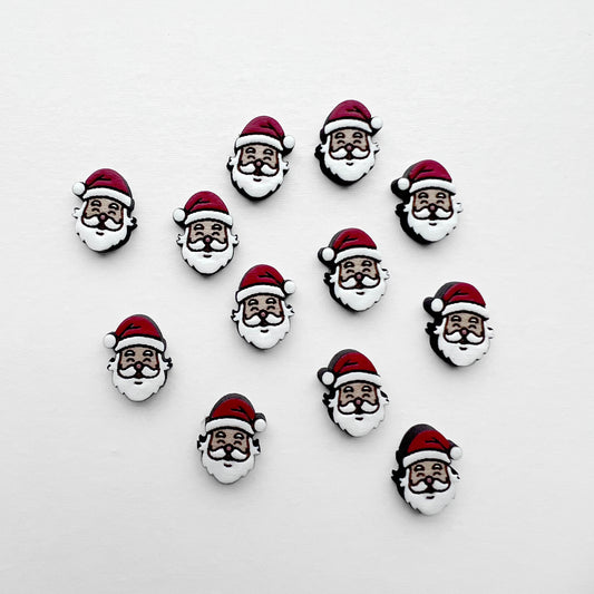 Santa Wood Stud Earrings #3 - 11x 14mm - Painted Wood Stud Earrings