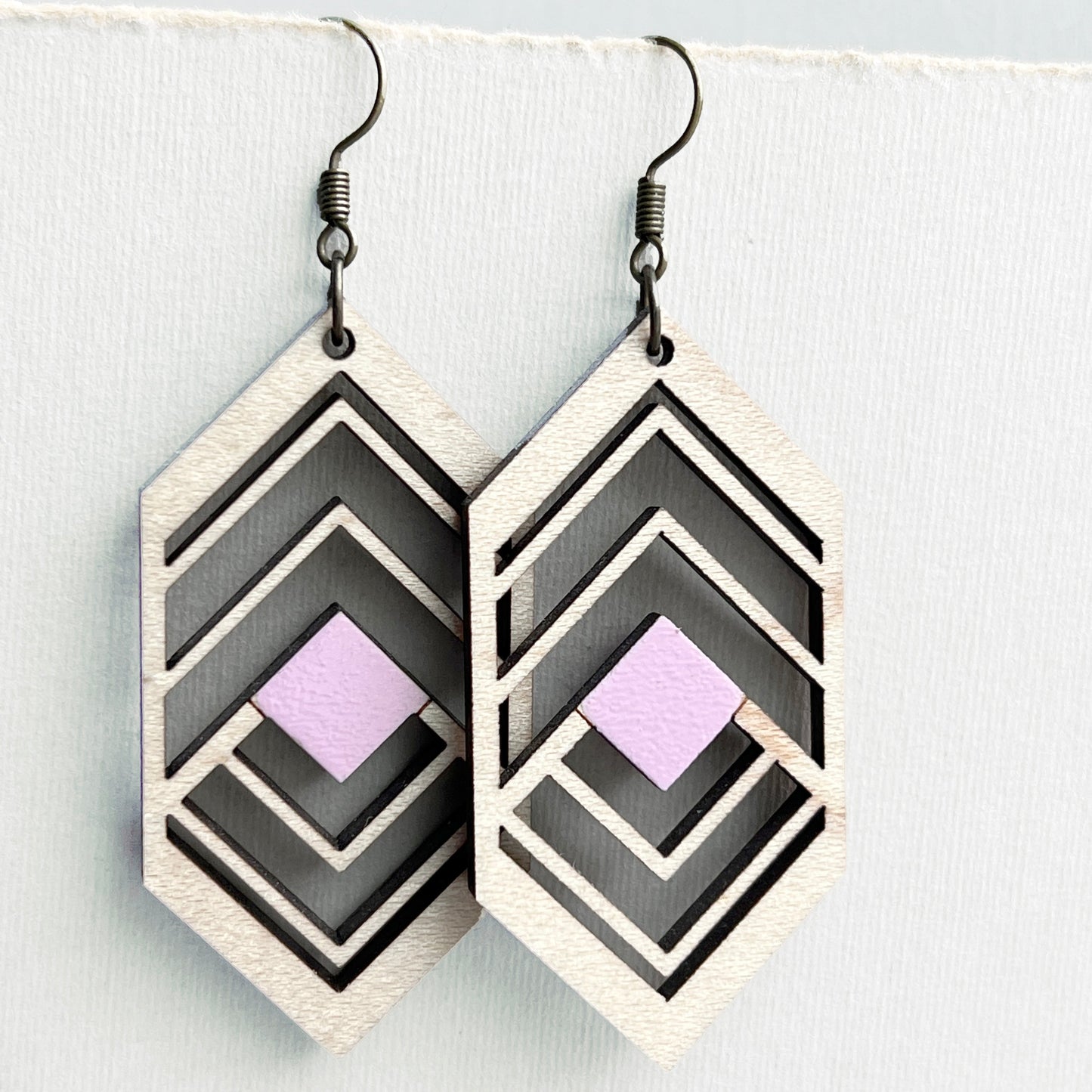 Sierra Wood Drop Earrings - Hollywood Pink - Painted Wood Drop Earrings