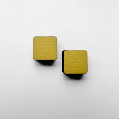 Square Wood Earrings Austin City Limit Yellow