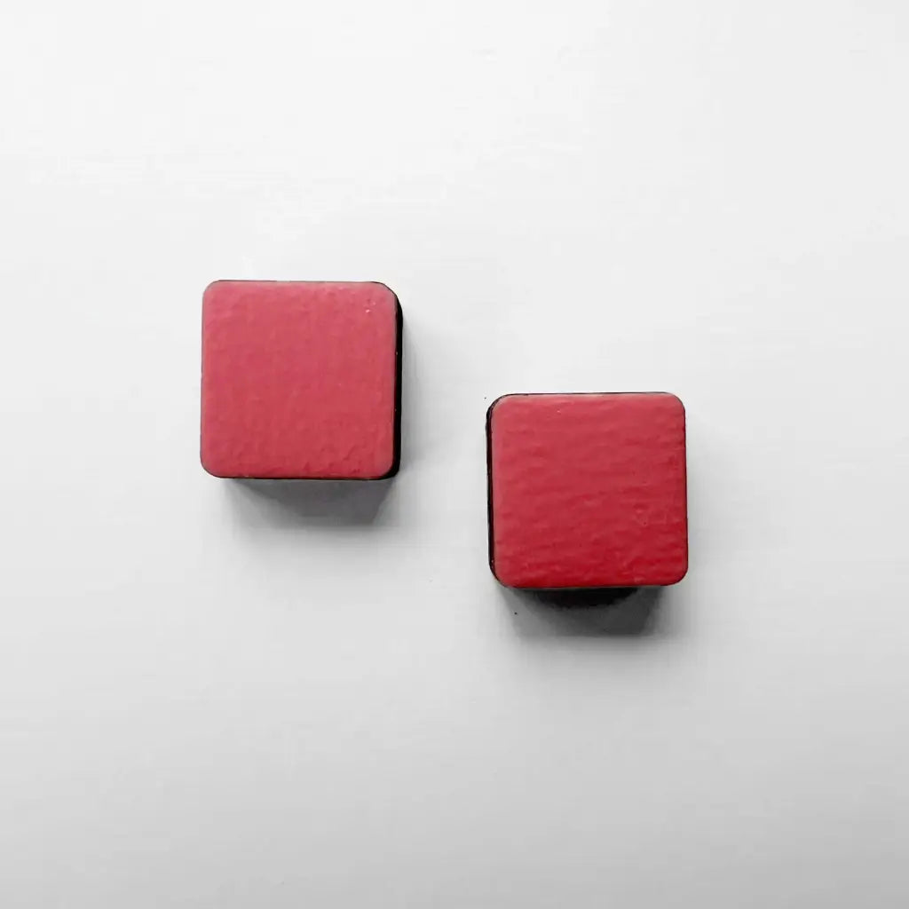 Square Wood Earrings Coral Canyon
