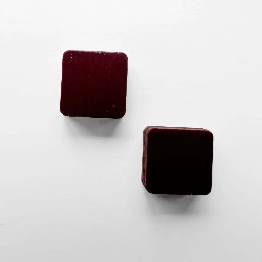 Square Wood Earrings Mojave Brown