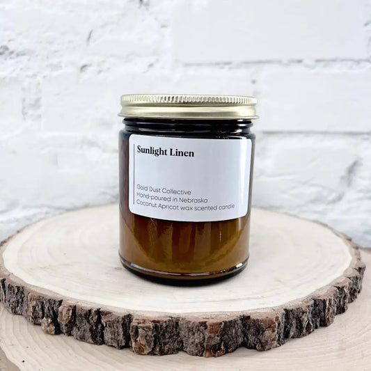Sunlight Linen Scented Candle Minimalist Label
