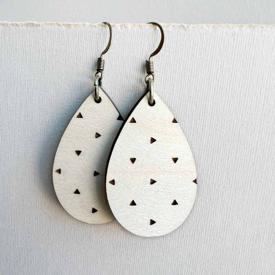 Teagan Wood Drop Earrings - 1.5 inch - Natural Wood Drop Earrings