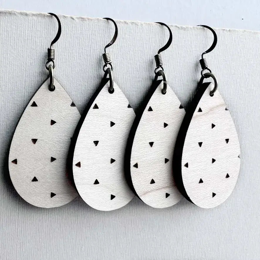 Teagan Wood Drop Earrings - Natural Wood Drop Earrings