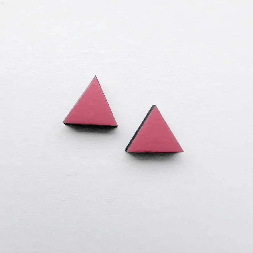 Triangle Wood Stud Earrings Coral Canyon