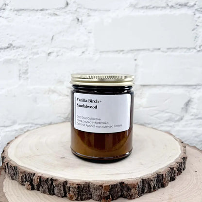 Vanilla Birch and Sandalwood Scented Candle Minimalist Label