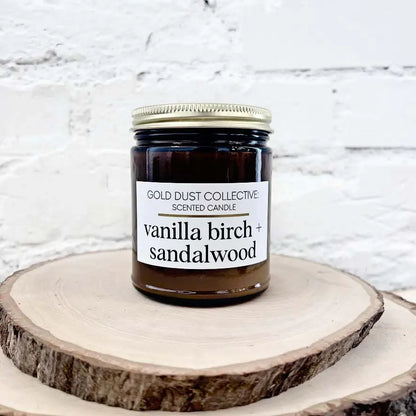 Vanilla Birch and Sandalwood Scented Candle Classic Label