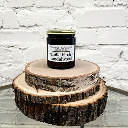 Vanilla Birch + Sandalwood Scented Candle - Note Profile: Aromatic + Woody
Birch, Vanilla, Sandalwood, Leather