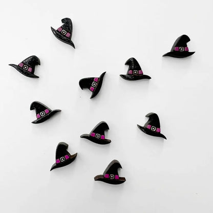 Witch Hat Wood Stud Earrings Halloween