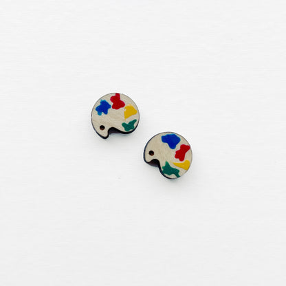 Back To School Wood Stud Earrings