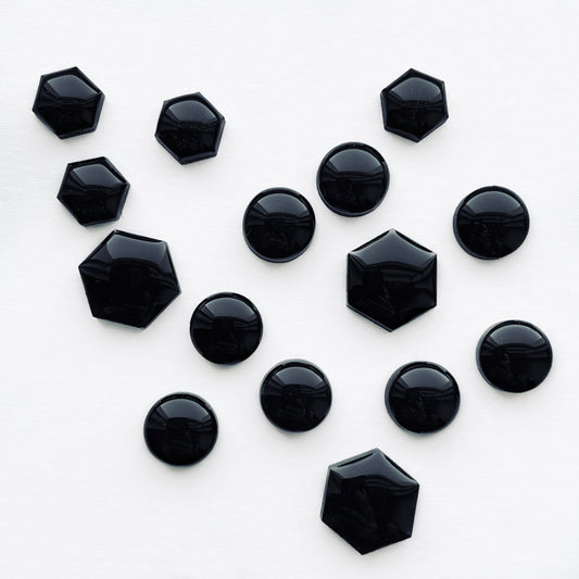 Handmade Black Onyx Wood Stud Earrings with Hypoallergenic Titanium Posts