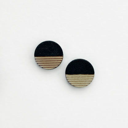 Retro Wood Stud Earrings