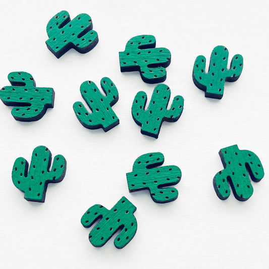 Cactus Wood Stud Earrings