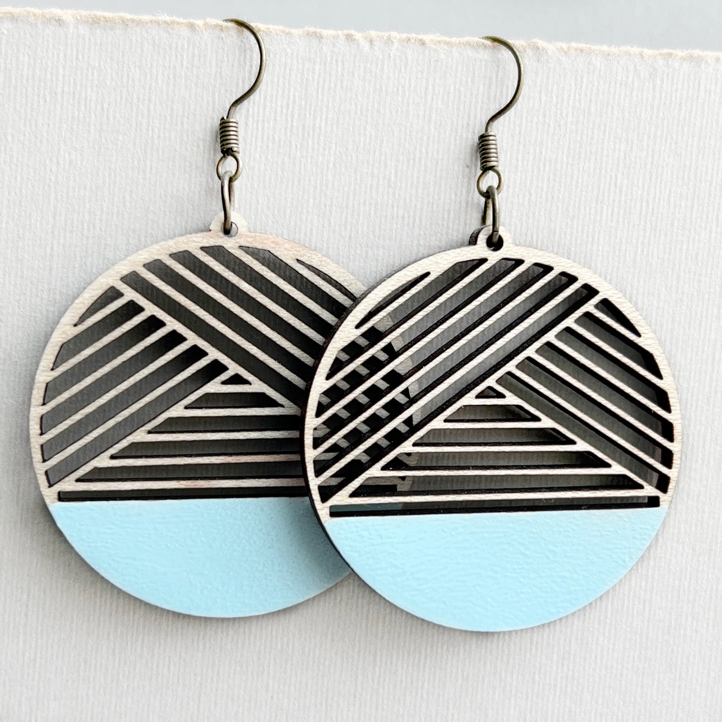 Dipped Metric + Maple Wood Drop Earrings