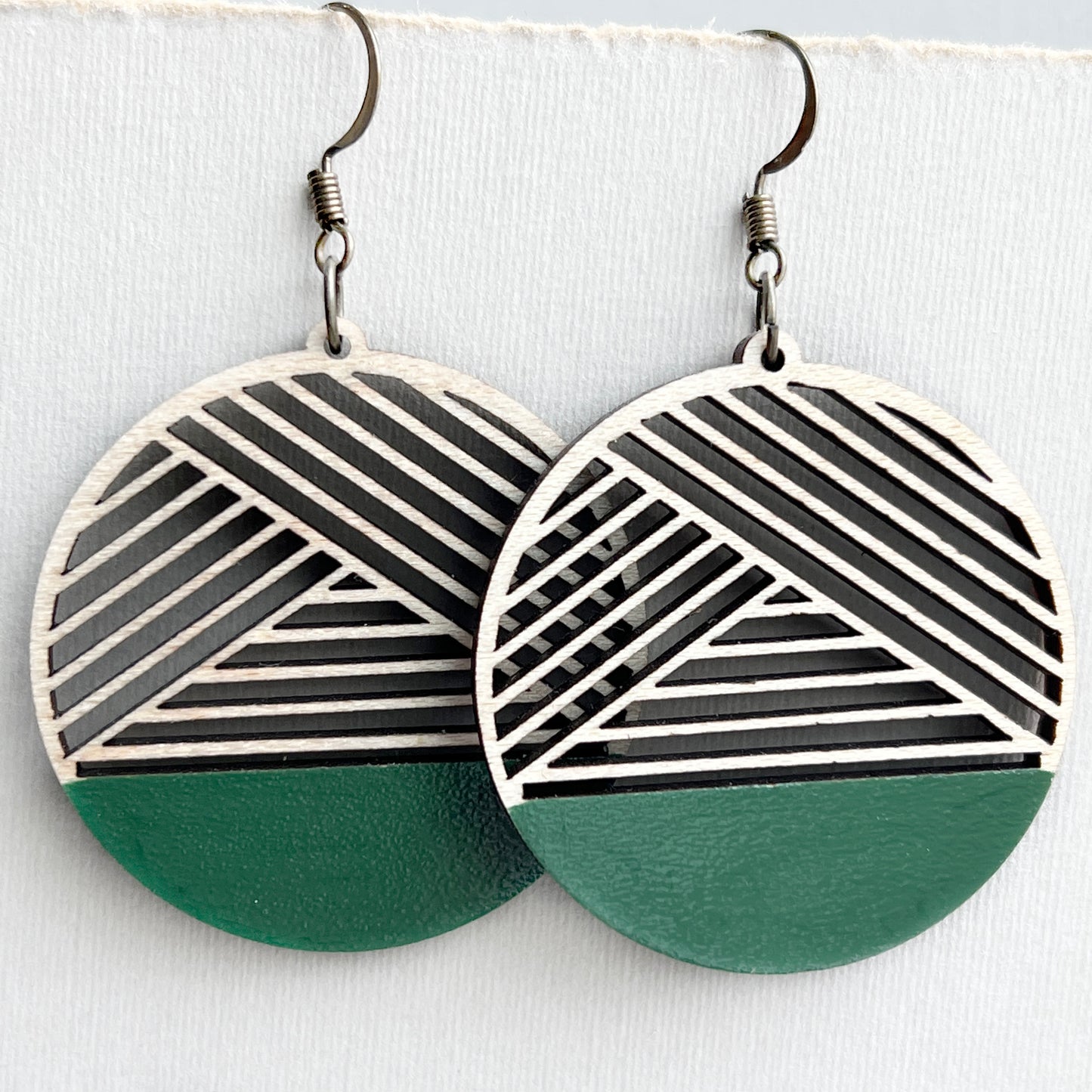 Dipped Metric + Maple Wood Drop Earrings