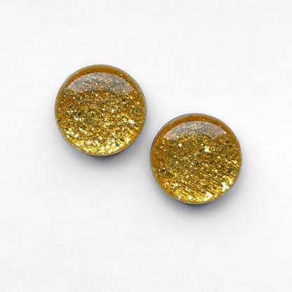 Gold Dust Wood Stud Earrings