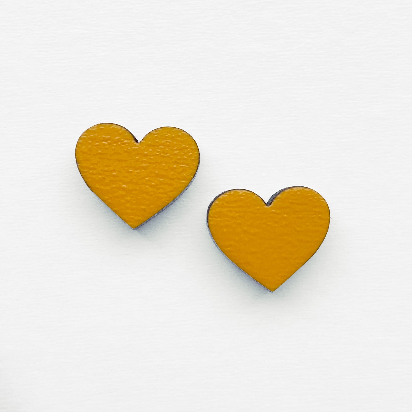 Heart Wood Stud Earrings