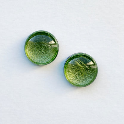 Peridot Wood Stud Earrings