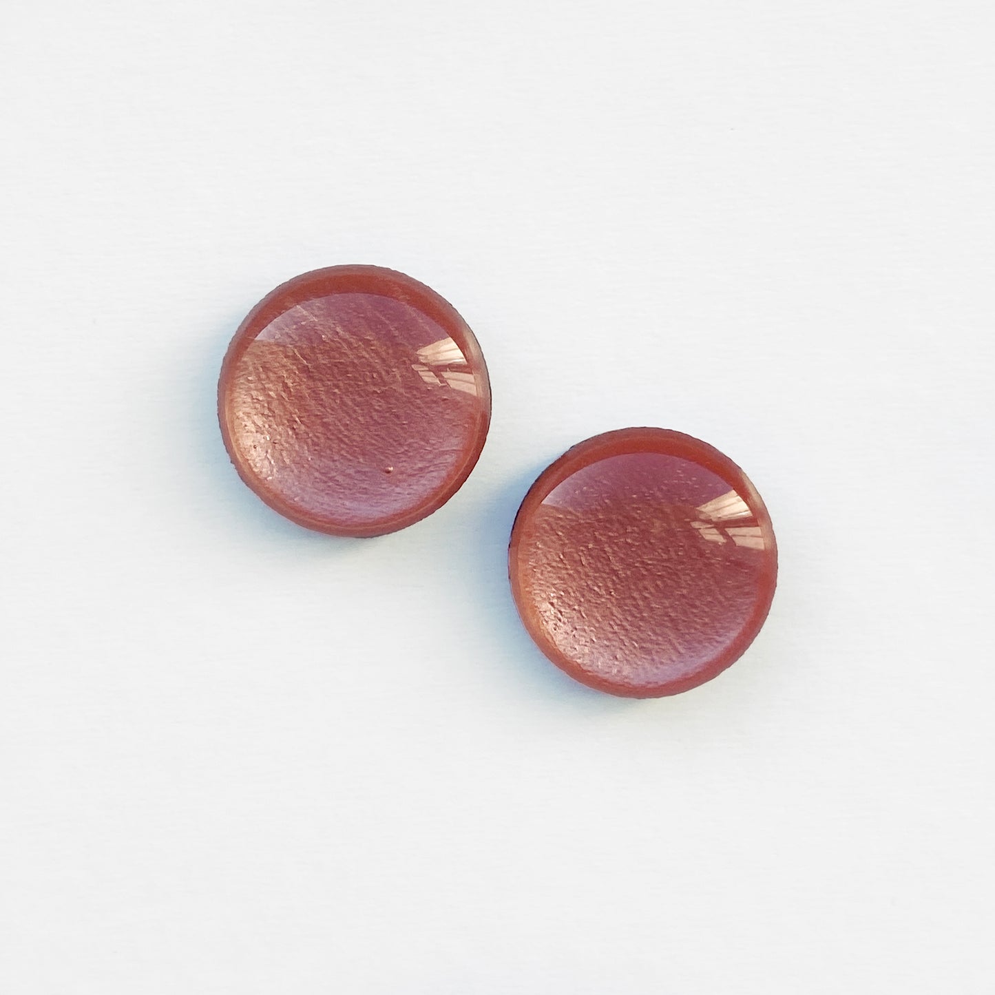 Pretty in Pink Wood Stud Earrings