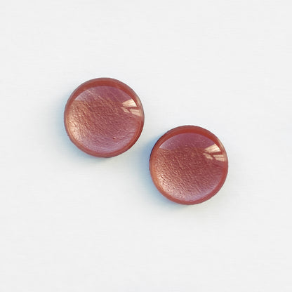 Pretty in Pink Wood Stud Earrings