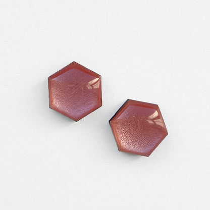 Pretty in Pink Wood Stud Earrings