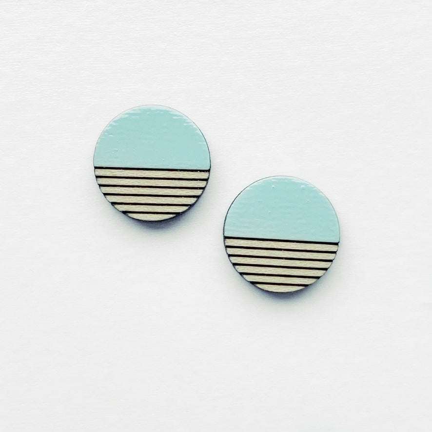 Retro Wood Stud Earrings