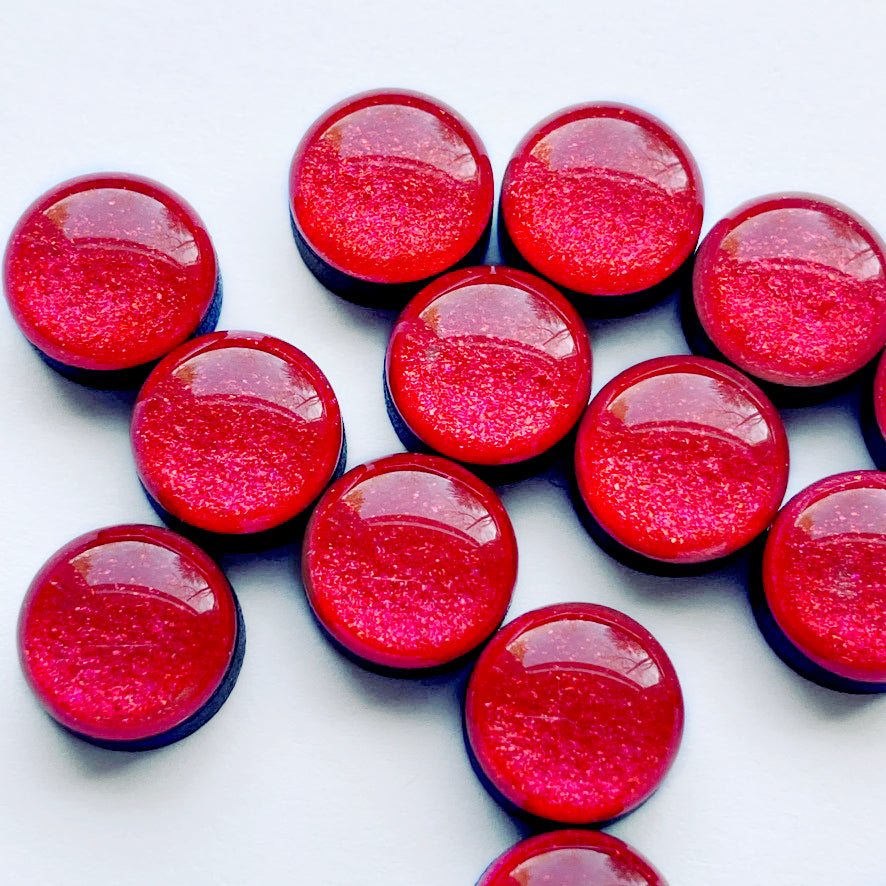 Rose Red Wood Stud Earrings