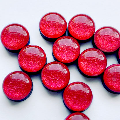 Rose Red Wood Stud Earrings