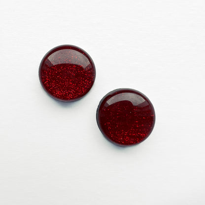 Ruby Wood Stud Earrings