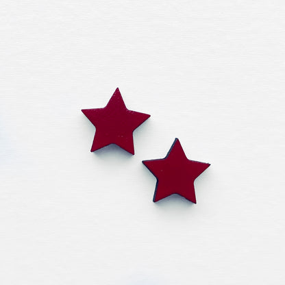 Stars Wood Stud Earrings